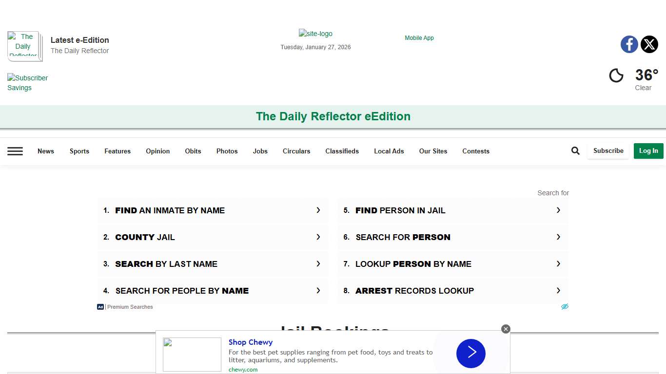 Jail Bookings reflector.com