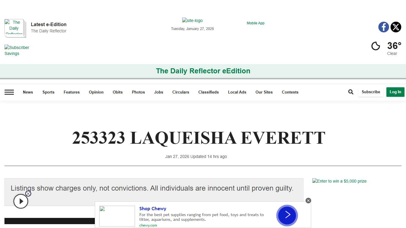 253323 LAQUEISHA EVERETT Jail Bookings reflector.com