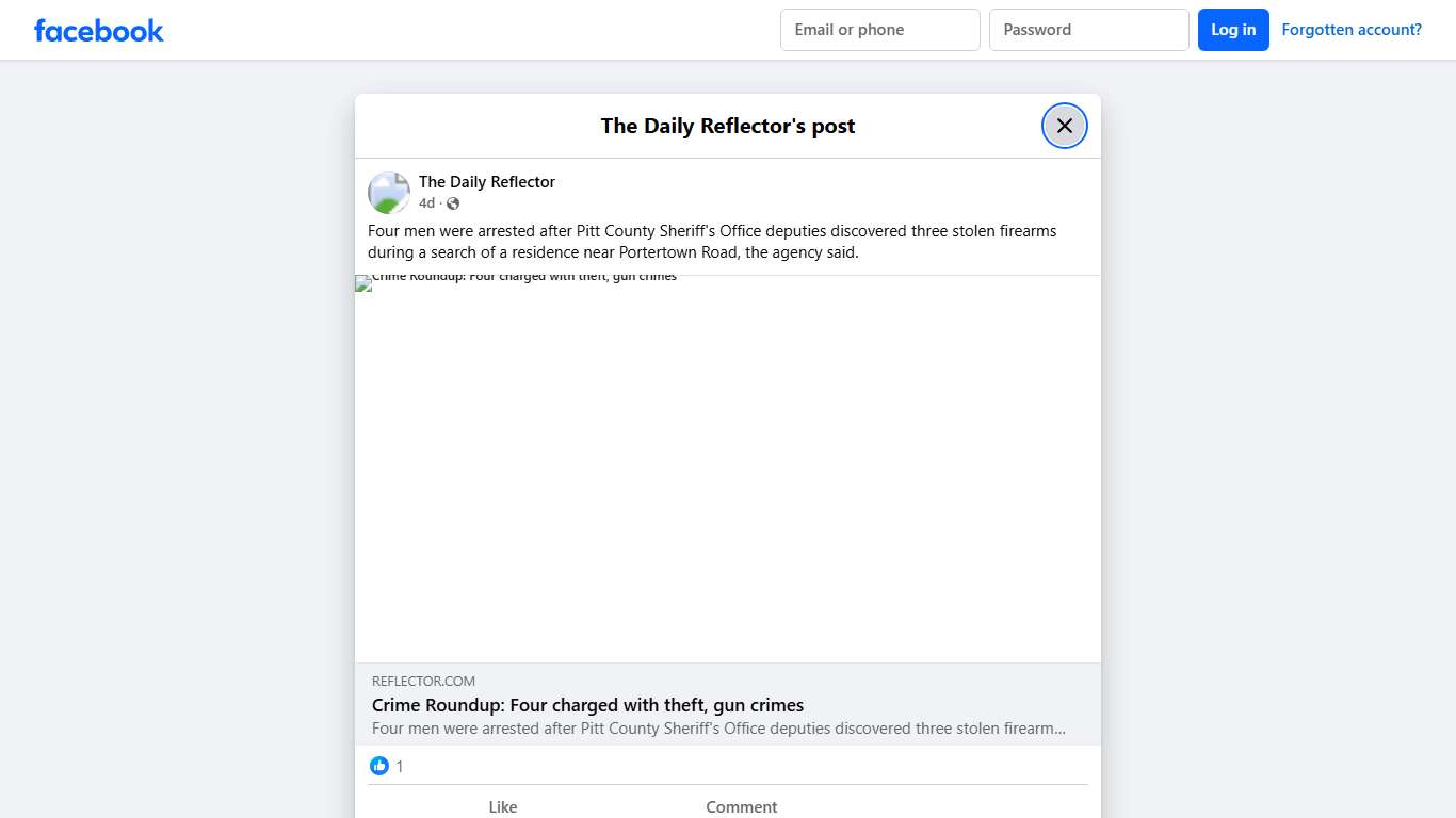 Four men were arrested after Pitt... - The Daily Reflector Facebook